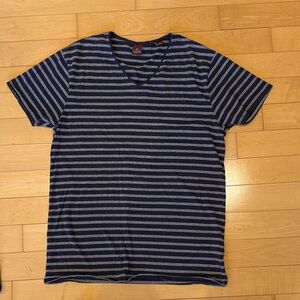 Scotch & Soda Blue and Gray Striped Tee